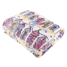 Load image into Gallery viewer, Beach Huts Fleece Throw Multicolour