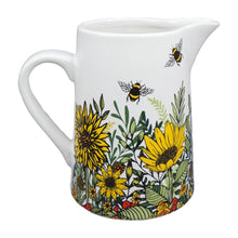 Load image into Gallery viewer, Ceramic Jug Pitcher Vase Sunflower Bee Honey