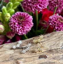 Load image into Gallery viewer, 14ct Gold Plated Cubic Zirconia Triple Stars Climber Earrings - Available in Silver