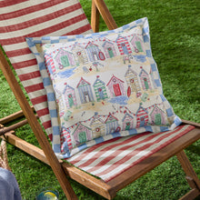 Load image into Gallery viewer, Beach Huts Square Outdoor Cushion Multicolour
