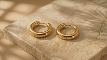 Load image into Gallery viewer, Chubby Everyday Hoops 18k Gold Waterproof Jewellery Modern
