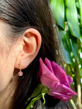 Load image into Gallery viewer, 14ct Gold Plated Strawberry Quartz Drop Earrings
