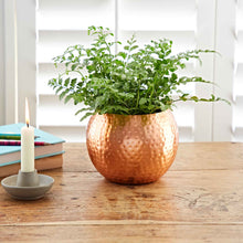 Load image into Gallery viewer, Hammered Iron Round Planter - Handmade
