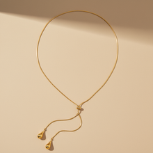 Load image into Gallery viewer, Dainty Lariat Fine Necklace 18k Gold Waterproof Boxed
