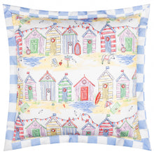 Load image into Gallery viewer, Beach Huts Square Outdoor Cushion Multicolour
