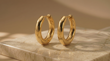 Load image into Gallery viewer, Chubby Everyday Hoops 18k Gold Waterproof Jewellery Modern
